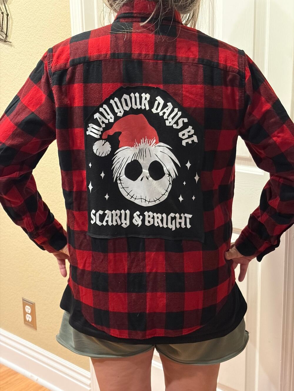 Nightmare before Christmas Upcycled Flannel Shirt Unisex Small S